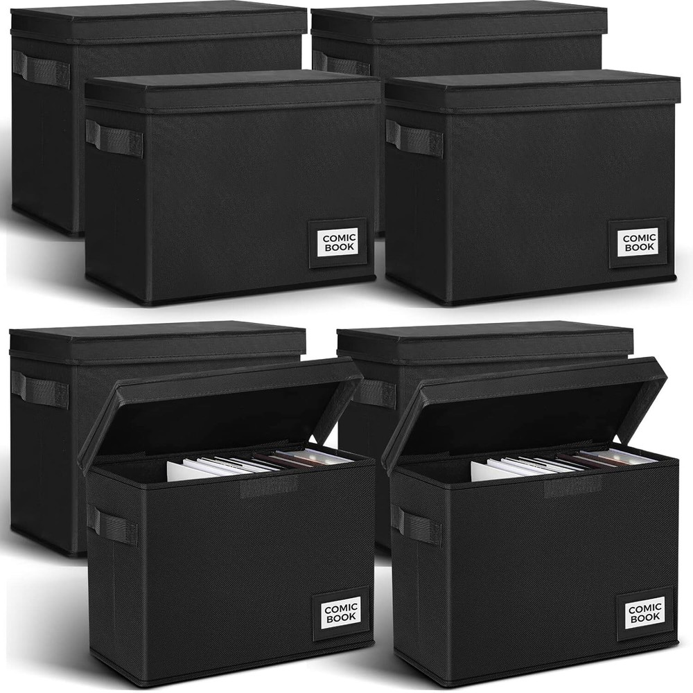 8 Pack Comic Book Storage Boxes 15.4 x 7.5 x 11.4 Comic Book Box Collapsi