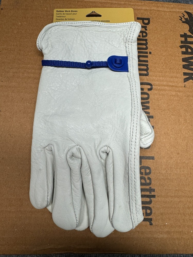 Project Source Small Off-white Leather Construction Gloves, (1-Pair)