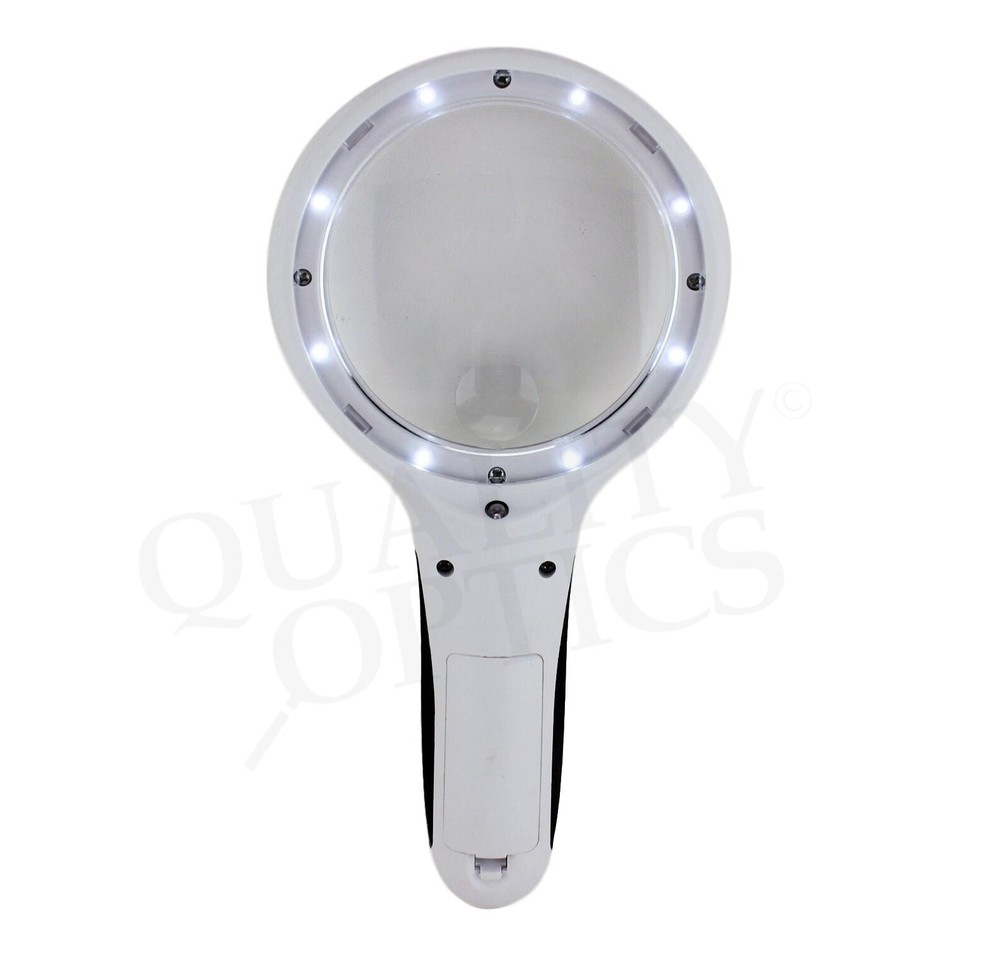 Quality Optics® Easy Grip Illuminated Hand Magnifier 4X/6X Dual function 2-pack