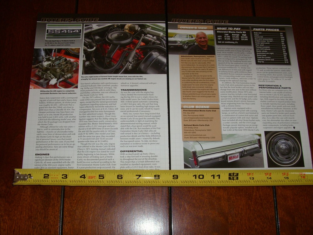 1970 - 1971 CHEVROLET MONTE CARLO SS ORIGINAL 2012 ARTICLE