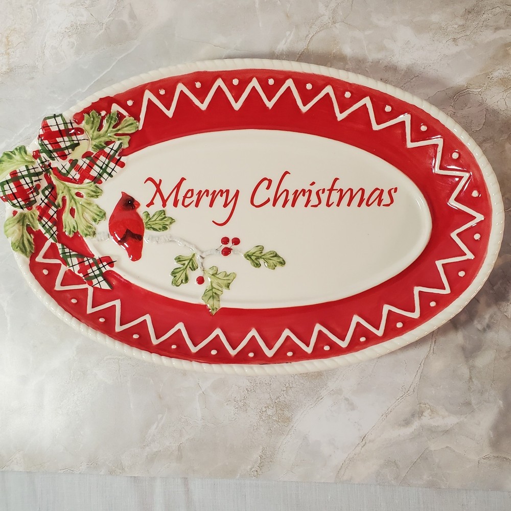 Fitz And Floyd Christmas Platter Small Winterberry