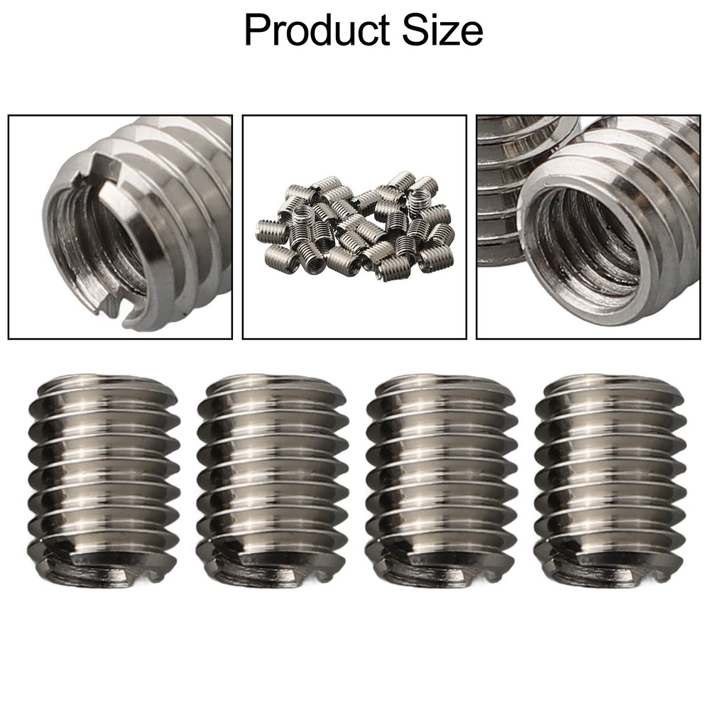 Thread Reducer Inserts Outer M8*1.25 Threaded 10MM 30pcs Adapter Hardware