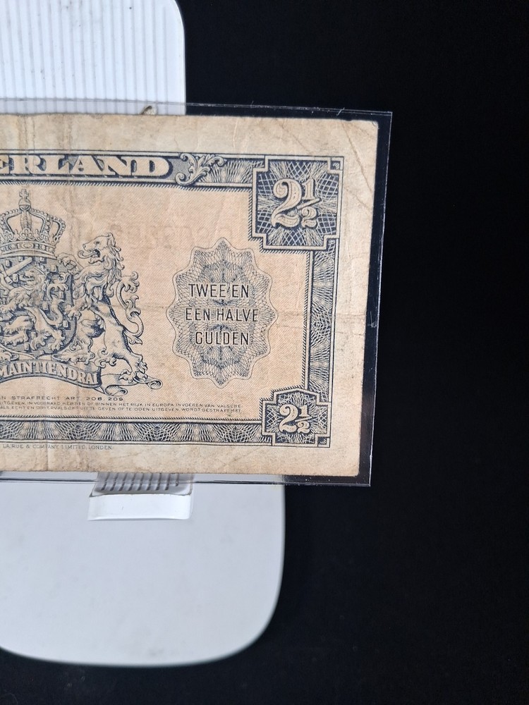 1945 NETHERLAND 2 1/2 GULDEN BANKNOTE