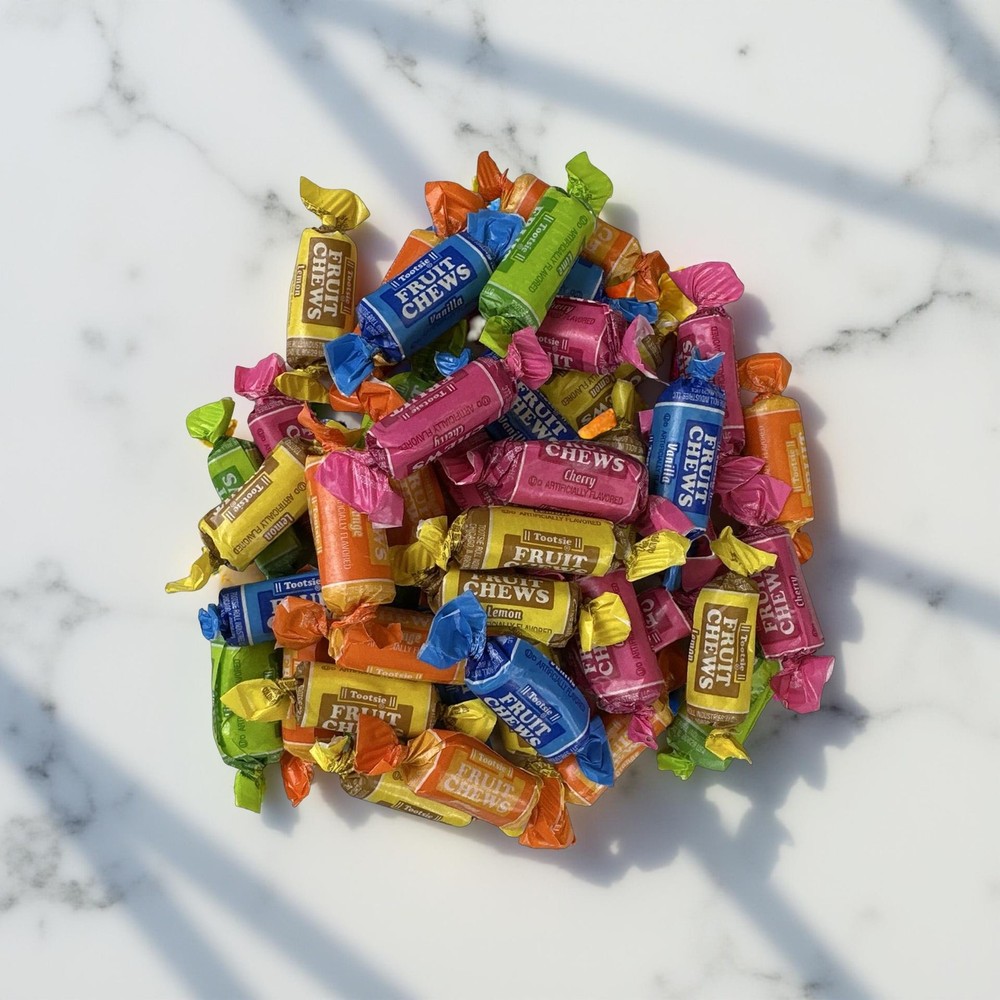 Assorted Tootsie Fruit Chews Including Cherry, Orange, Lime, Vanilla and Lemon,
