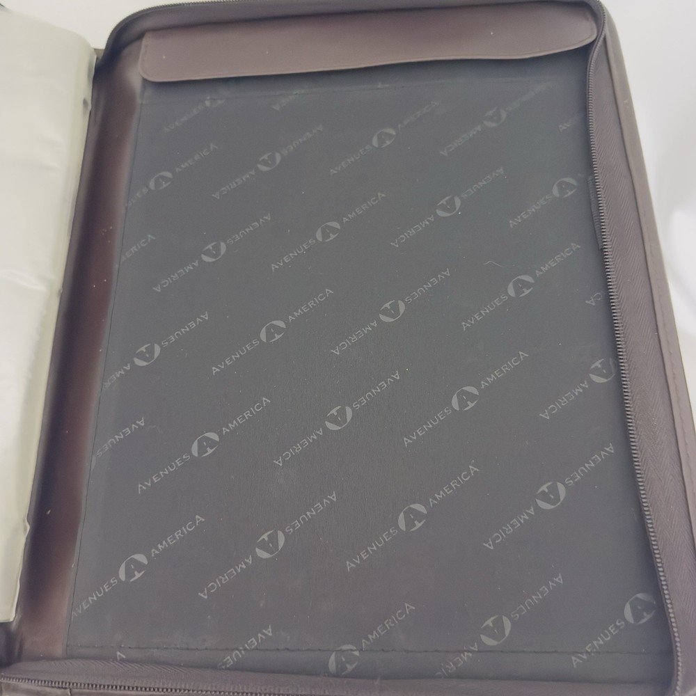 Leather Document Holder Paper Organizer Brief Case Portfolio Carry Handle- Nice!