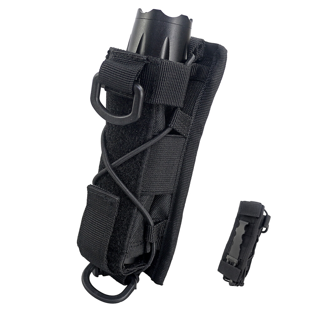 Tactical Molle Flashlight Holster Utility Heavy Duty Pouch Horizontal Carrying