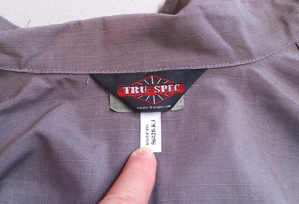 Tru-Spec Mil-Spec Gray Tactical BDU Combat Jacket Coat Size Small Regular