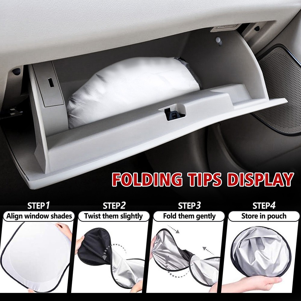 Juyioudy Car Front Windshield Foldable Sun Shade heat protective Shield Cover