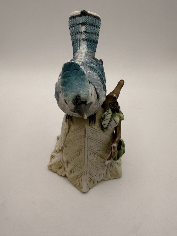Vintage Blue Jay Bird Ceramic Bell 5.5"