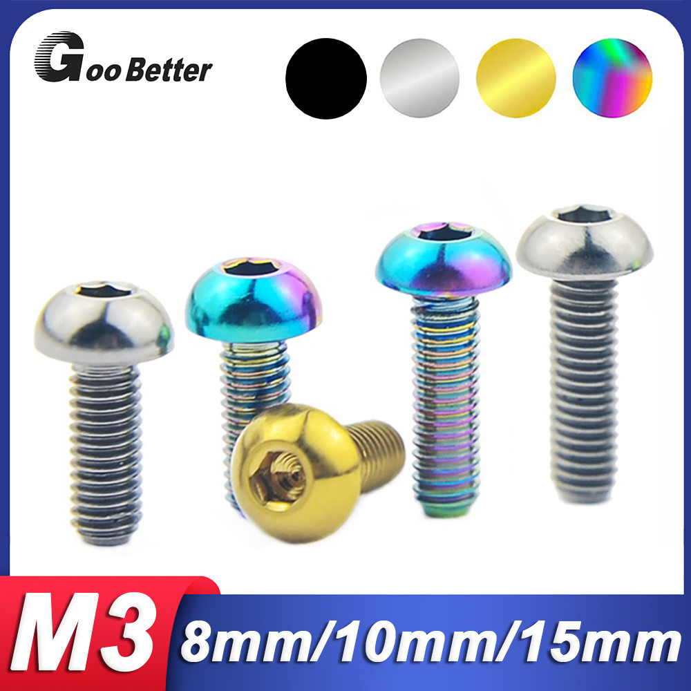 M3 Titanium Socket Button Head Screws Hex Allen Key Bolts for Bicycle Tuning