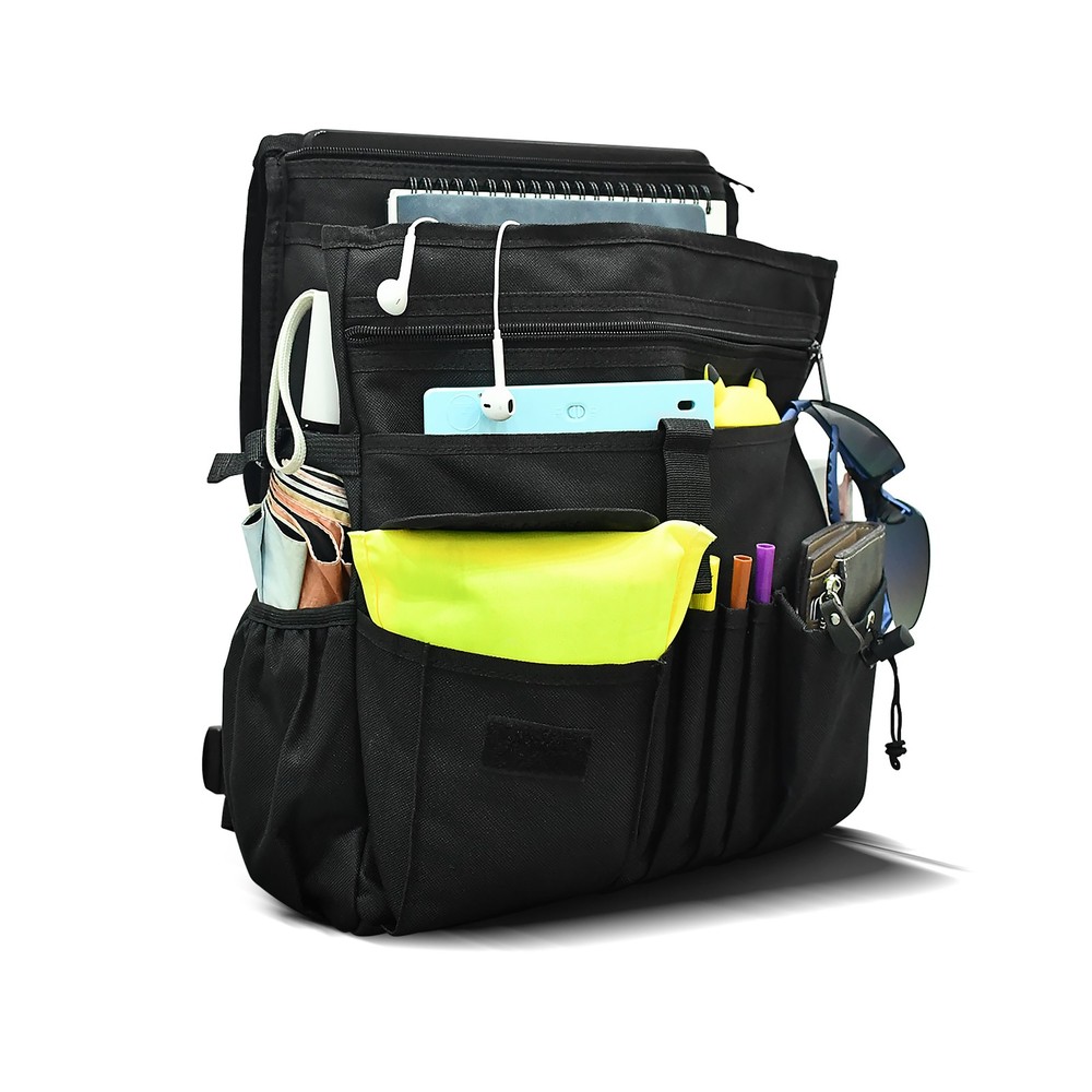 Car Front Seat File Organizer Adjustable Strap 14 Pocket Storage Laptop Secured