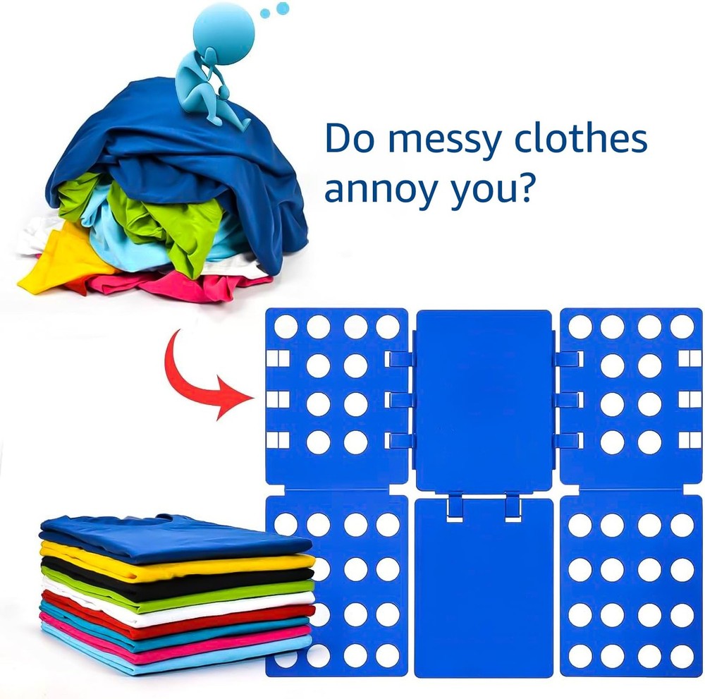 V1 Shirt Folding Board t Shirts Clothes Folder Durable Plastic Laundry folder...