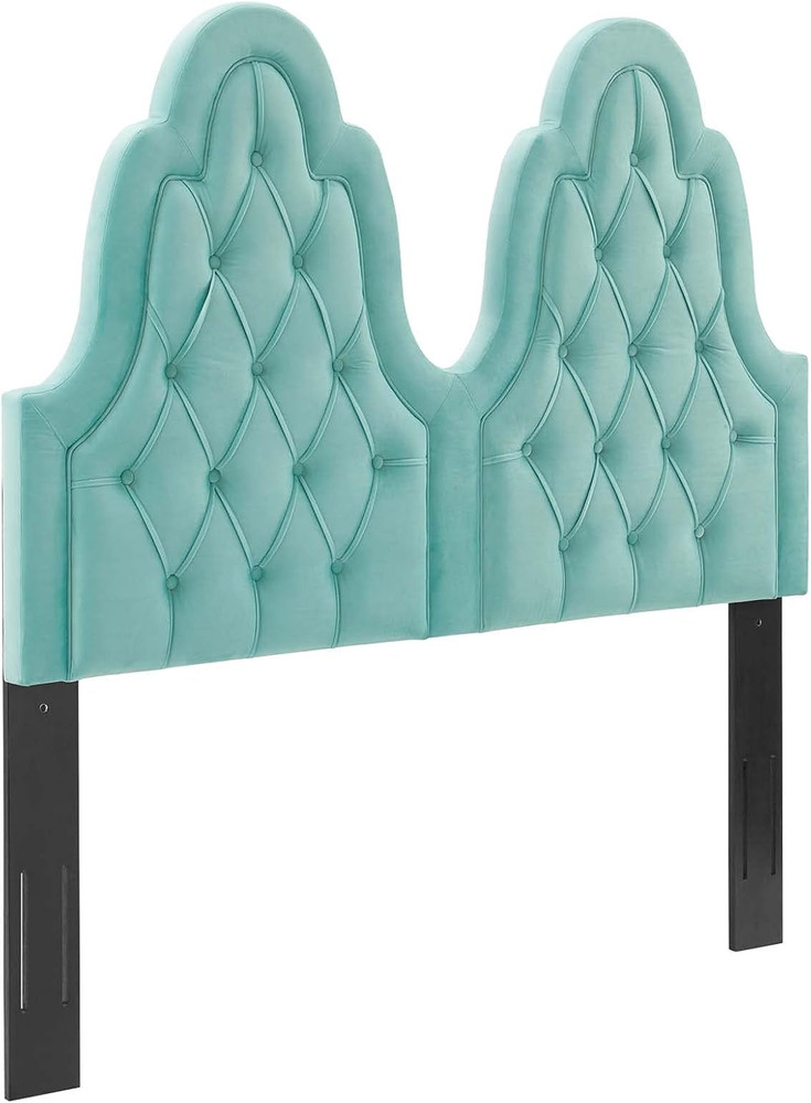 Mint Tufted Velvet King/California King Headboard by