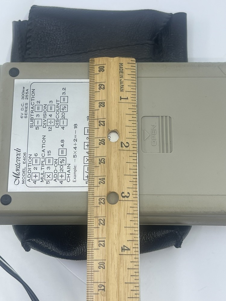 VTG Monteverdi Model E406 Plugin Battery Hand Held Calculator Tested