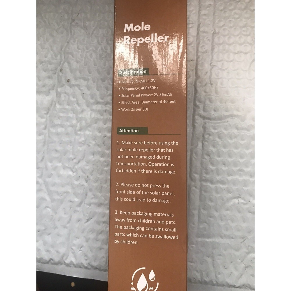 ZenExcellence Mole Repeller 2pack Model Ar08 Solar Powered