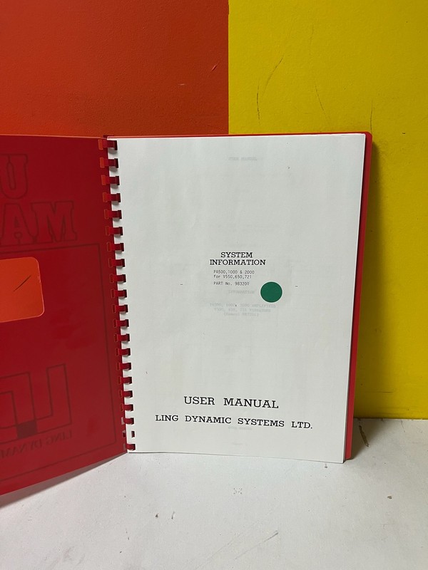 LING DYNAMIC SYSTEMS 983201 PA500, 1000 & 2000 System User Manual