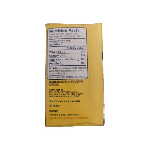 SPLENDA Zero Calorie Sweetener 200 Count Packets 7 oz Box