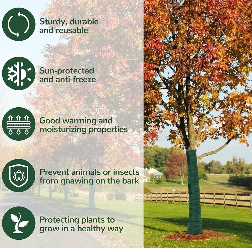 （2 Pack） Tree Protector Wrap - 50 Feet Winter-Proof Tree Trunk Guard, Shrub Plan