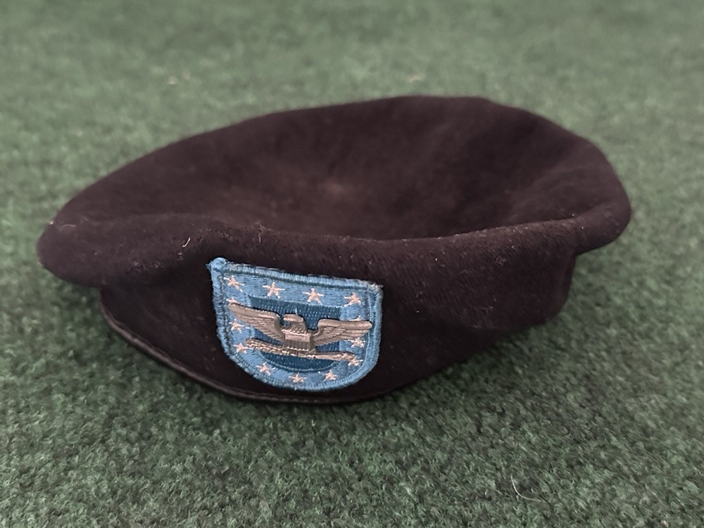 Hat Black Wool Beret U.S Army Military Colonel