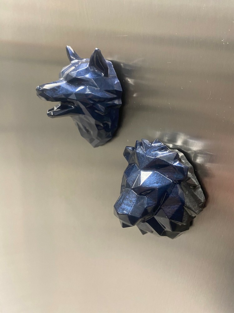 Handmade Midnight Blue & Gray Resin Magnets
