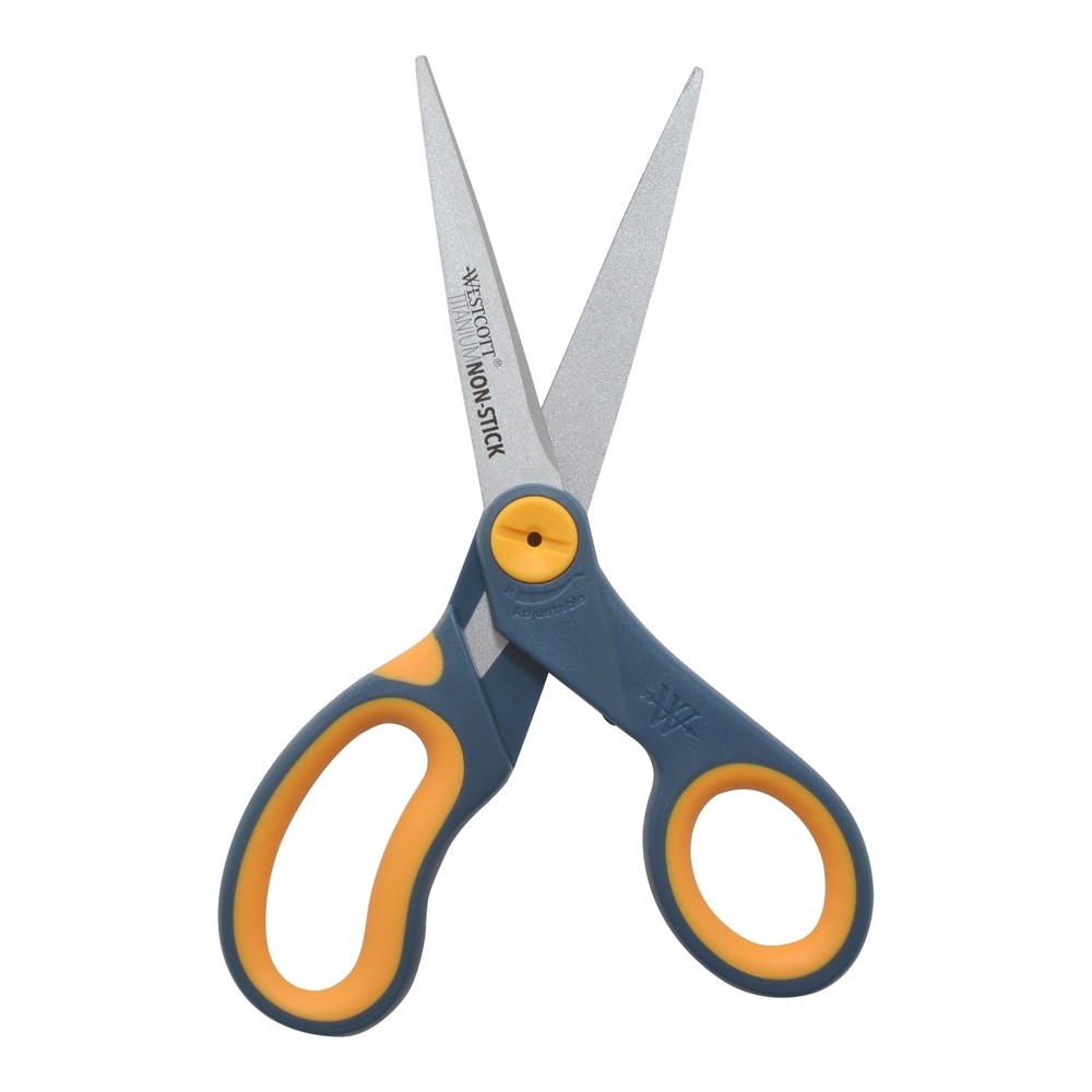 8" Adjustable Glide Titanium Bonded Non Stick Scissors High School 2-Pack