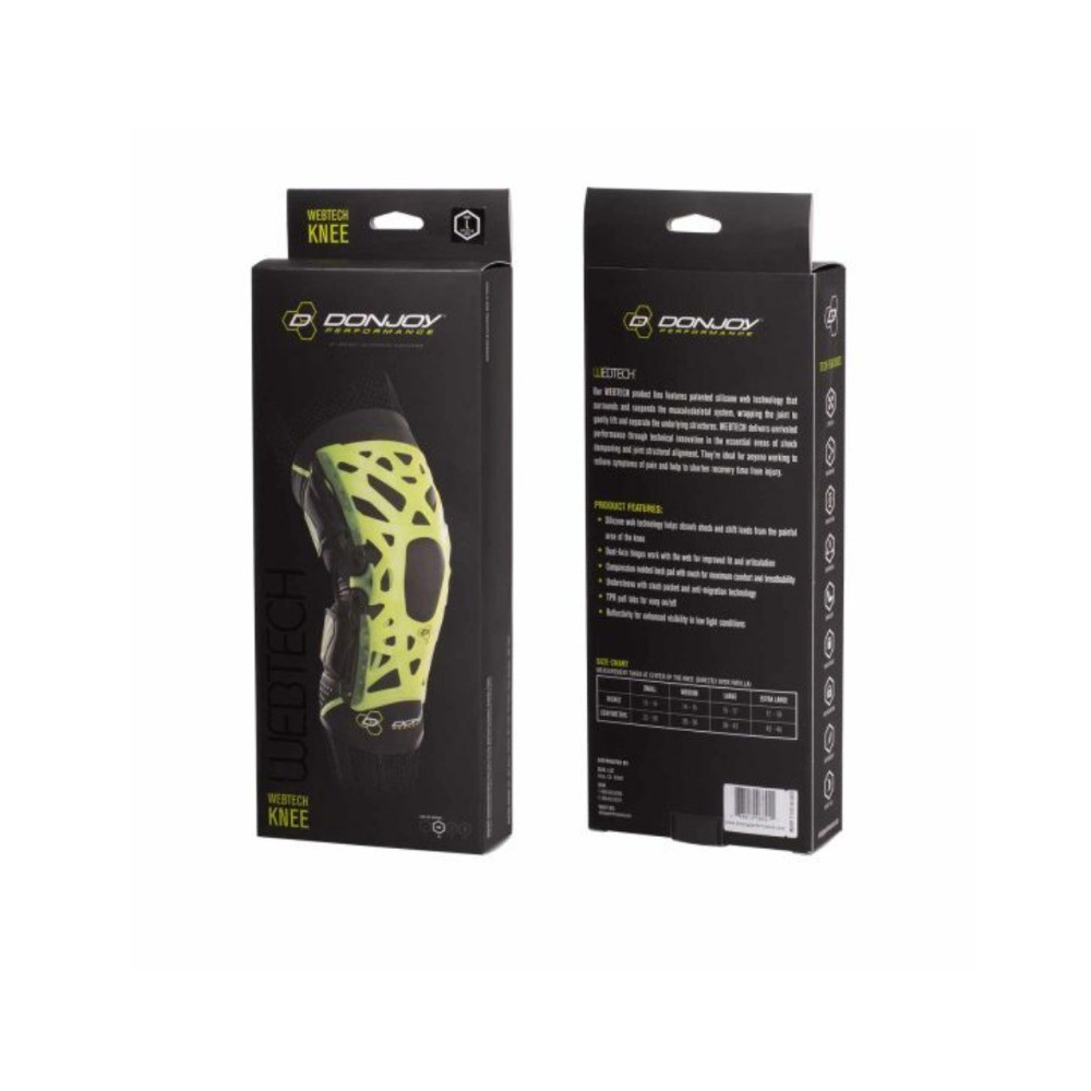 DonJoy Performance Webtech Knee Brace with Dual-Axis Hinges (Slime Green, Small)