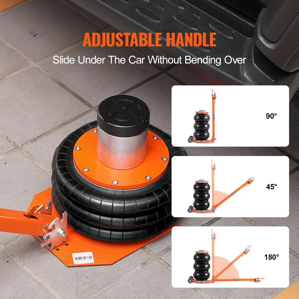 3Ton/6600lb Pneumatic Jack featuring Telescopic Column and Adjustable Handle