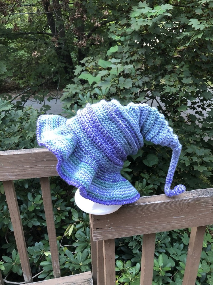 Twisted Witch Hat - Crocheted Handmade