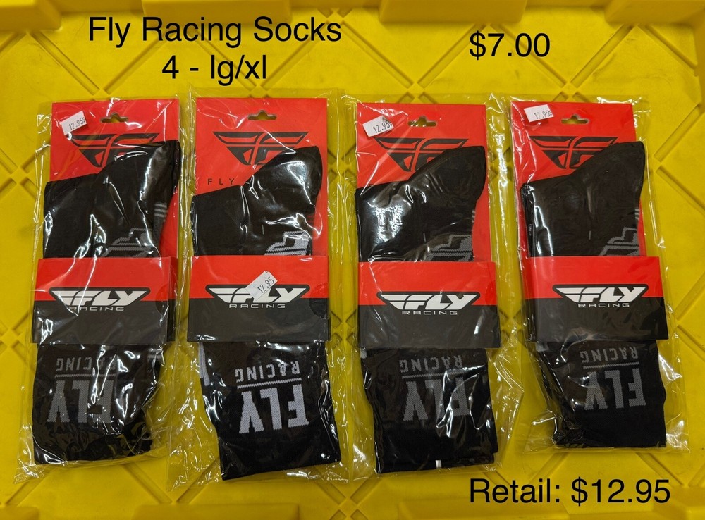 fly racing socks - black - lg/xl