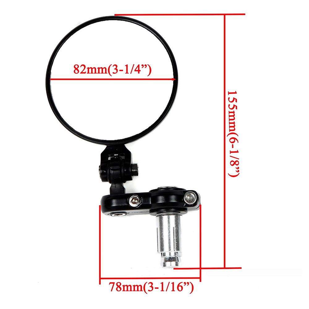 FOLDABLE BLACK 3" ROUND BAR END MIRRORS FOR 1" HANDLEBAR FOR HARLEY MOTORCYCLES