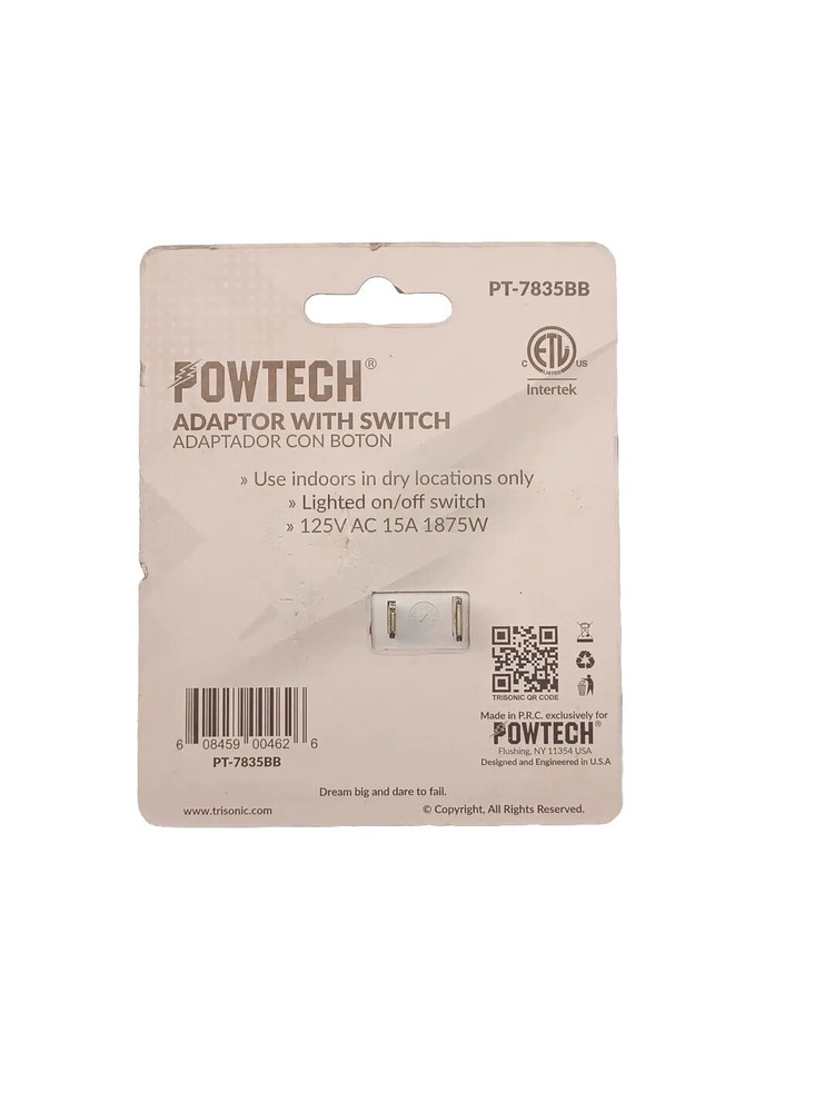 Single Outlet AC Wall Plug On/Off LIGHTED POWER SWITCH Electrical Adapter