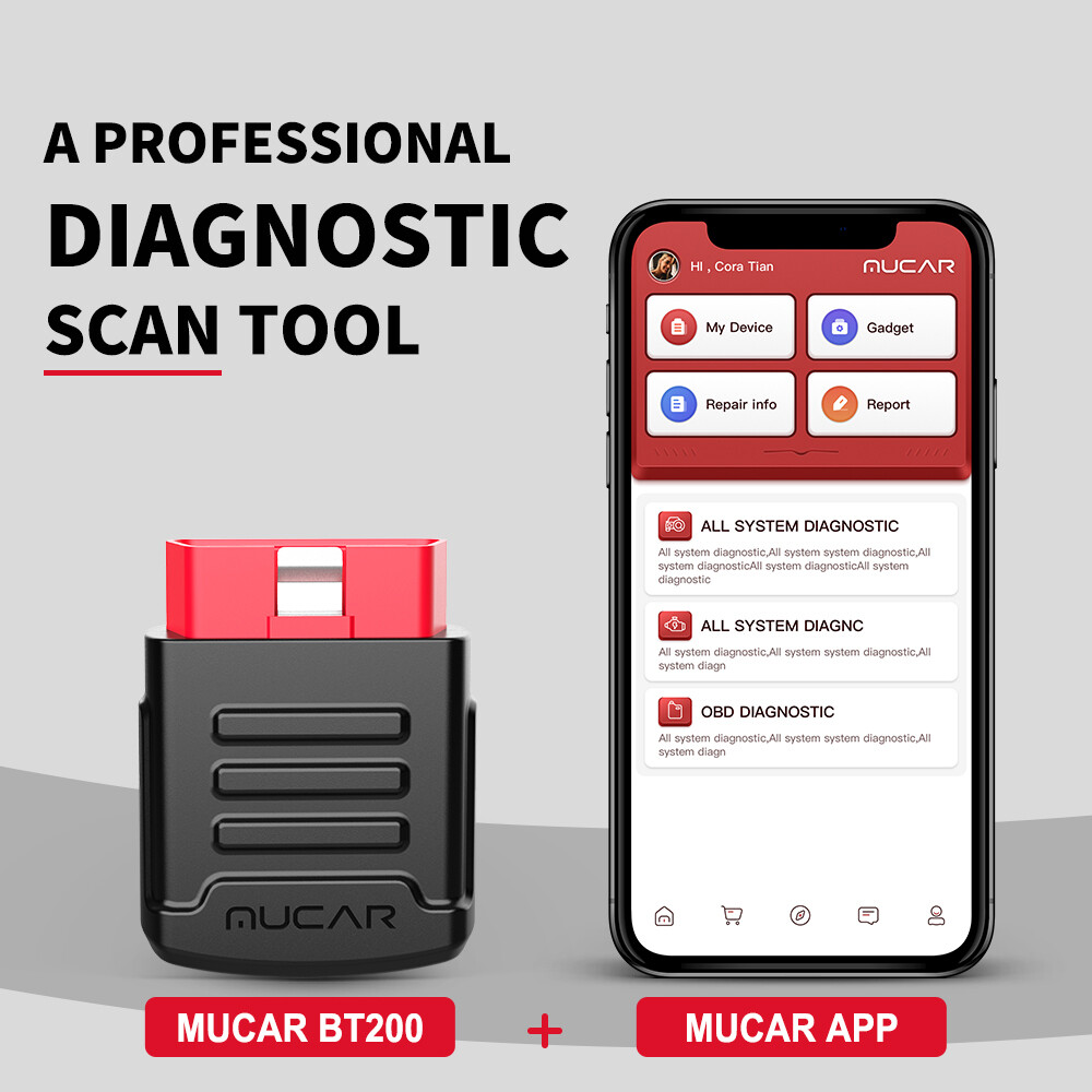 2026 MUCAR BT200 Full System Car OBD2 Scanner OBDII Diagnostic Tool For Android