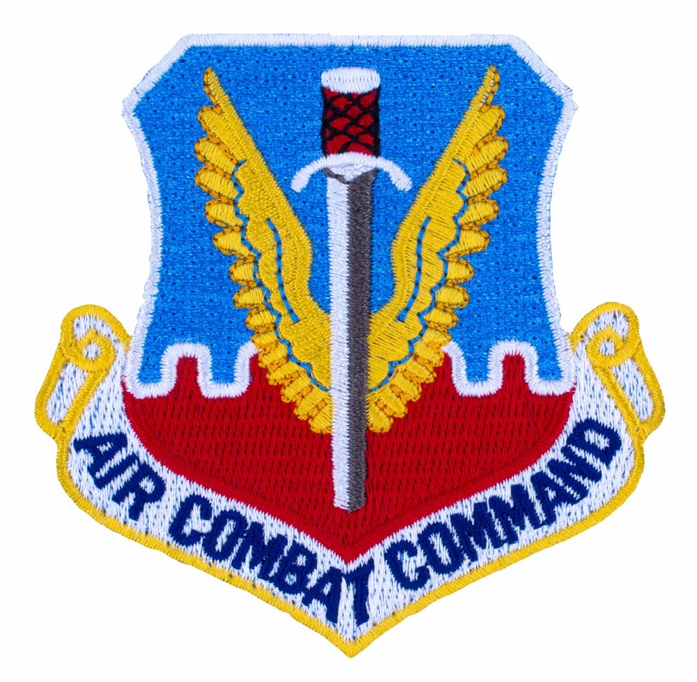 USAF Air Combat Command Shield w/ Hook (764) 3" x 3" Embroidered Patch 63561