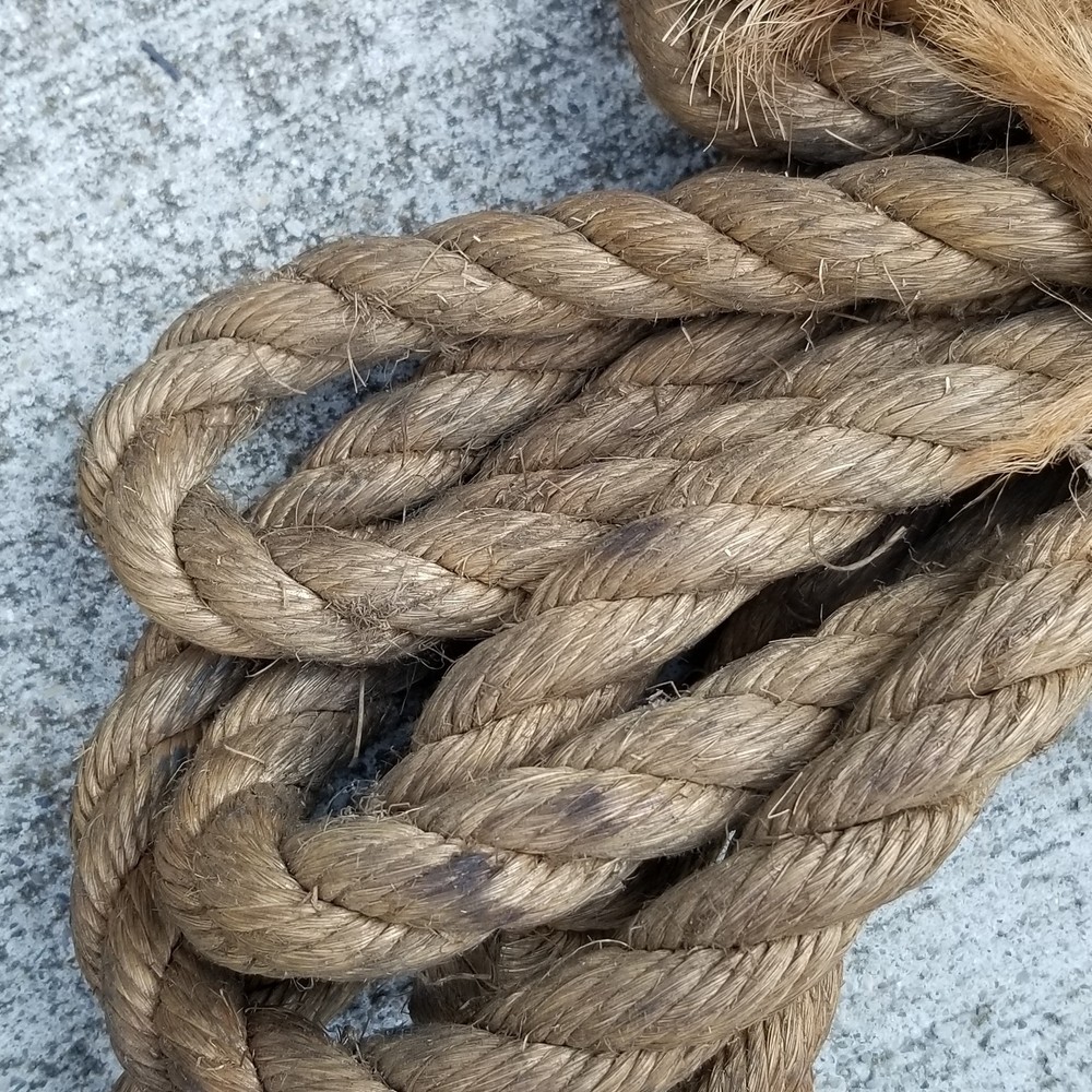 Authentic Antique Barn Rope Hook Approx. 17ft Length 1in thick
