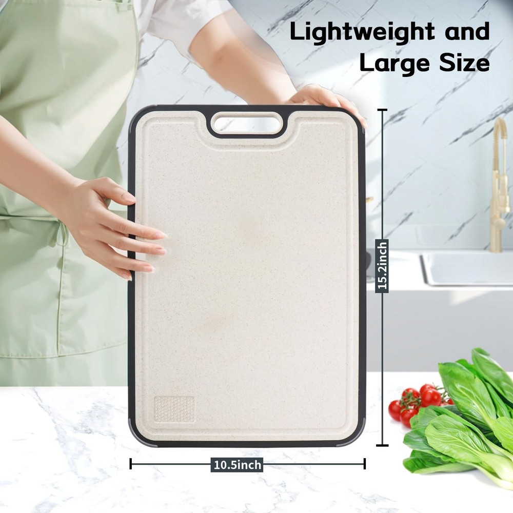 Professional Titanium Chopping Board, Non Slip Base, Kitchen Essential, Silver