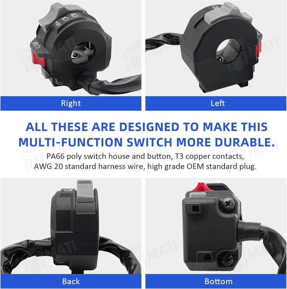 Left Handlebar Control Engine Start Run Off Headlight Switch for Yamaha ATV