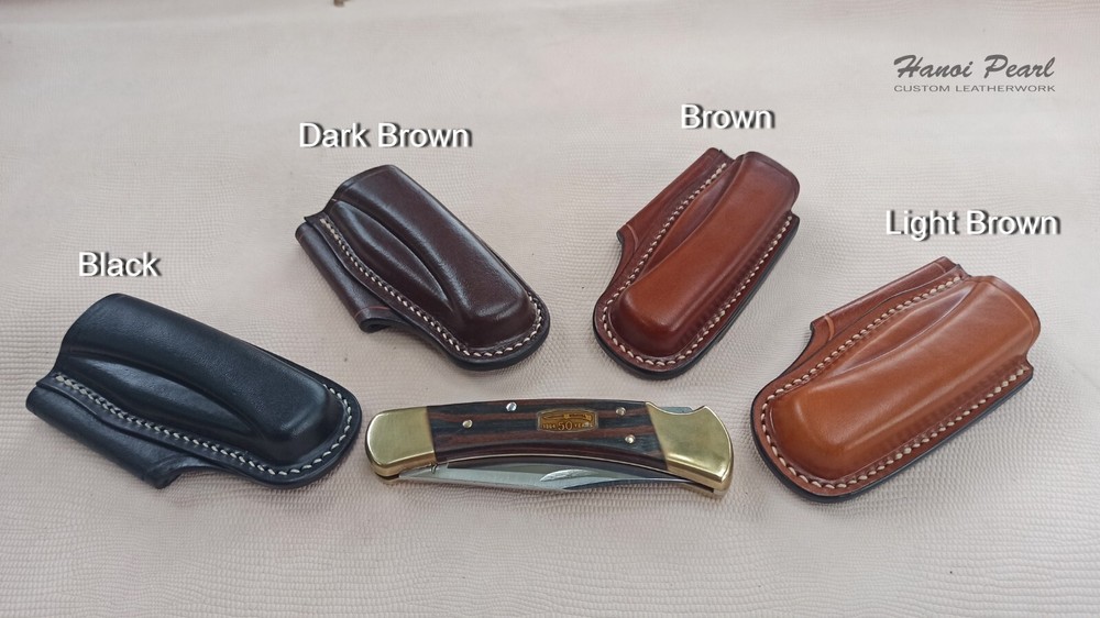Buck 110 Custom Sheath | Strongside Horizontal Carry Leather Sheath