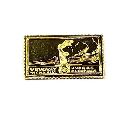 Sterling Silver Gold Plated Uruguay Olympic Stamp Style Tiny Ingot