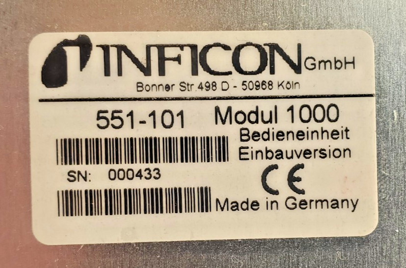INFICON HELIUM LEAK DETECTOR RACK MOUNT CONTROLLER PANEL│551-101