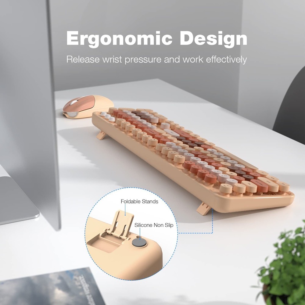 MOFII Wireless Computer Keyboard and Mouse Combo, Typewriter Full Size Keyboa...