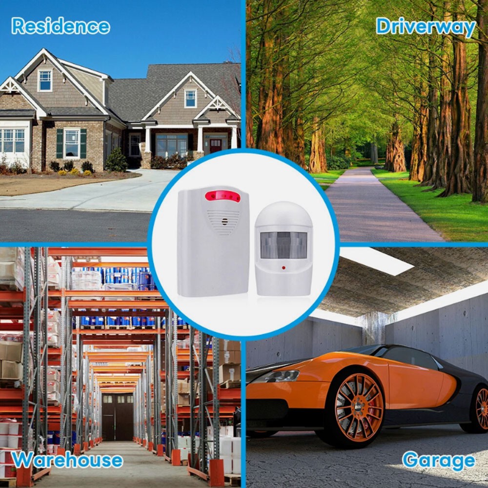 Driveway Garage PIR Alarm Alert Wireless Motion Sensor System Security Indoor US