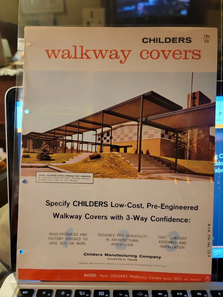 1964 Childers Walkway Covers  Reference 4 Page Catalog Houston Texas