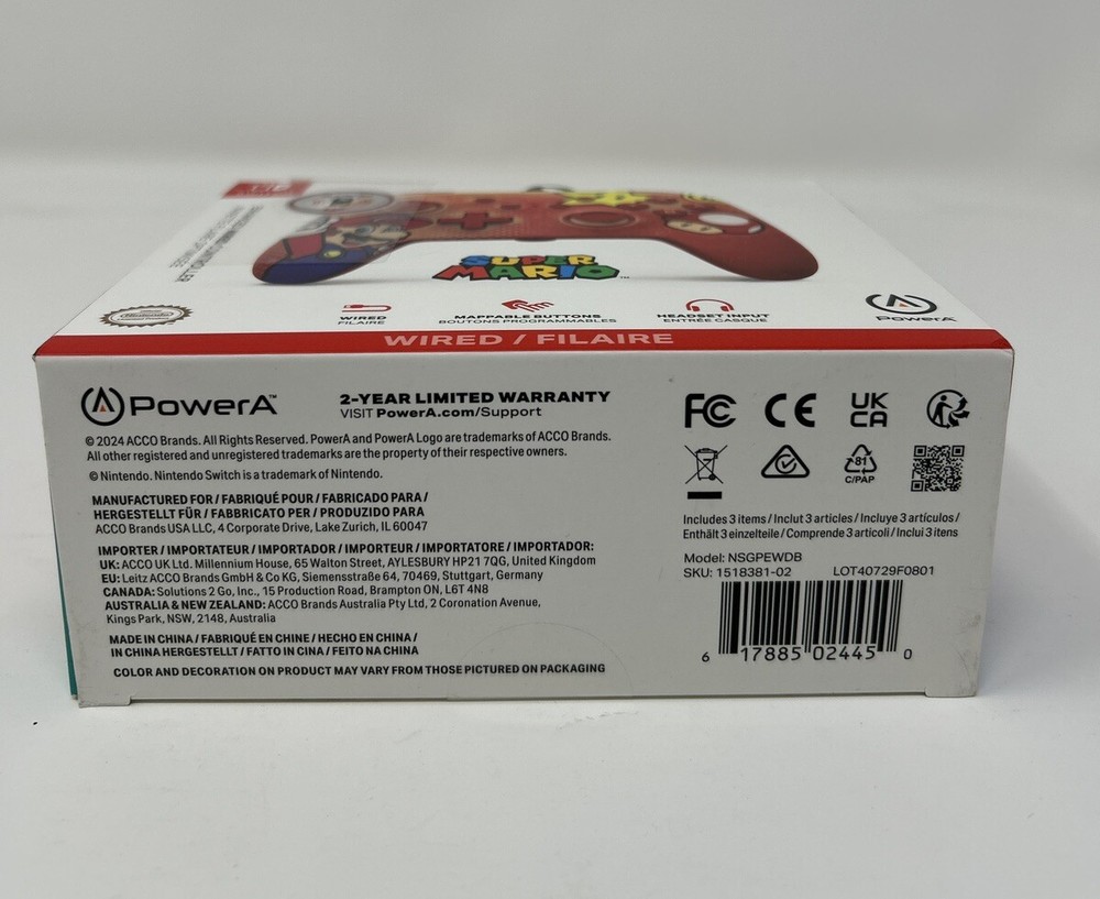 PowerA - Enhanced Wired Controller for Nintendo Switch - Mario Vintage