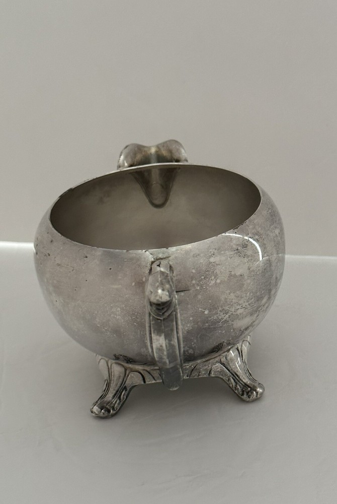 Vintage WM ROGERS Footed Creamer Silver Plate