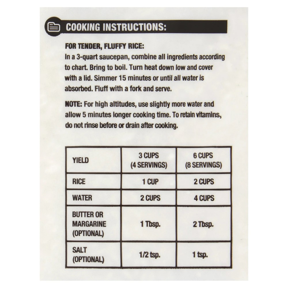 Great Value Long Grain Enriched Rice, 20 lb, 4 pack