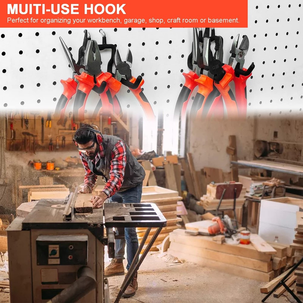 12-Piece Pegboard Hook Set for Drills Accessories Garage Workbench