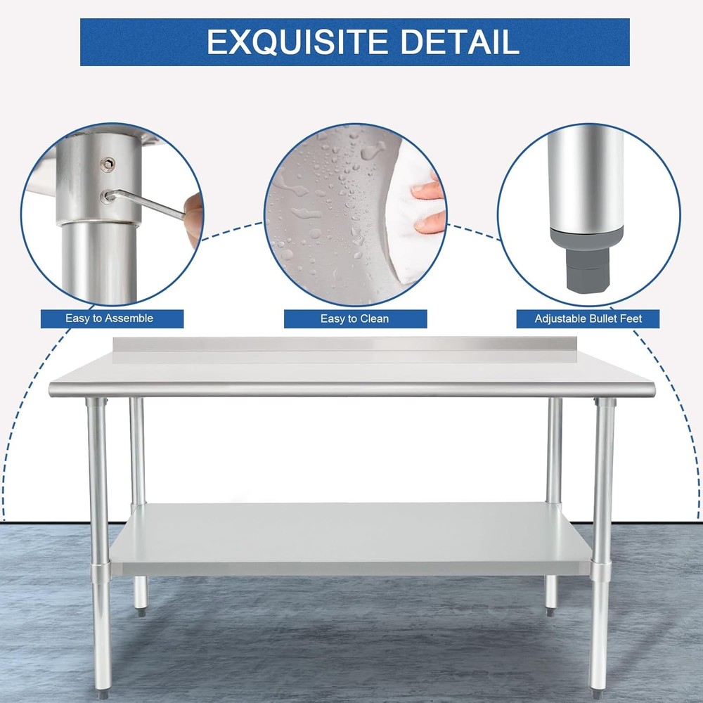 NSF Commercial Prep Table 24x60 Stainless Undershelf