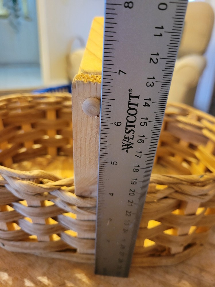 Vintage Red River Sampler LIKE Handmade Oblong Basket with Handle