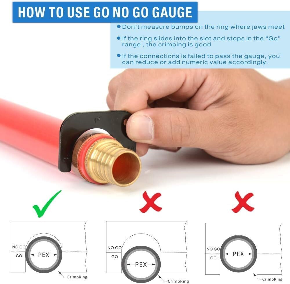 Angle Head PEX Pipe Crimping Tool for Copper Rings 1-inch Angle Single Crimper