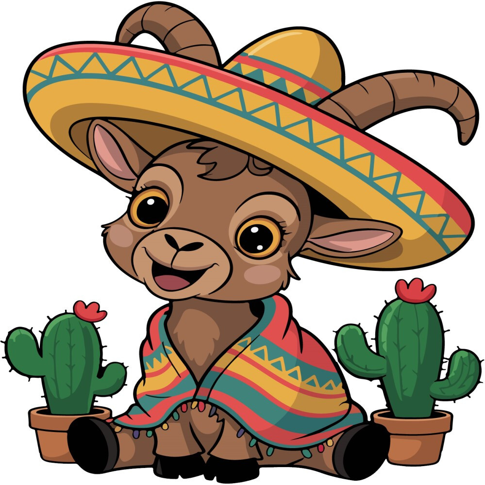 30 Custom Mexican Goat Personalized Address Labels
